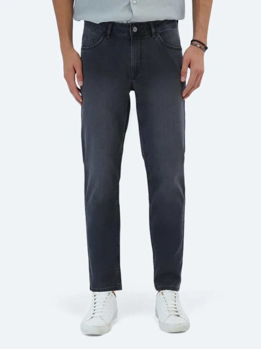 Antrasit Slim Fit Denim Pamuk Karışımlı Pantolon - 2