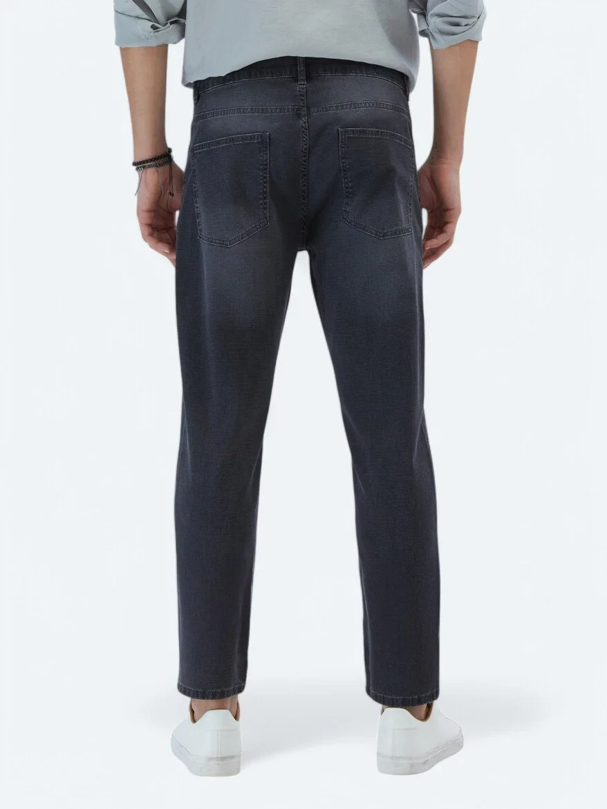 Antrasit Slim Fit Denim Pamuk Karışımlı Pantolon - 4