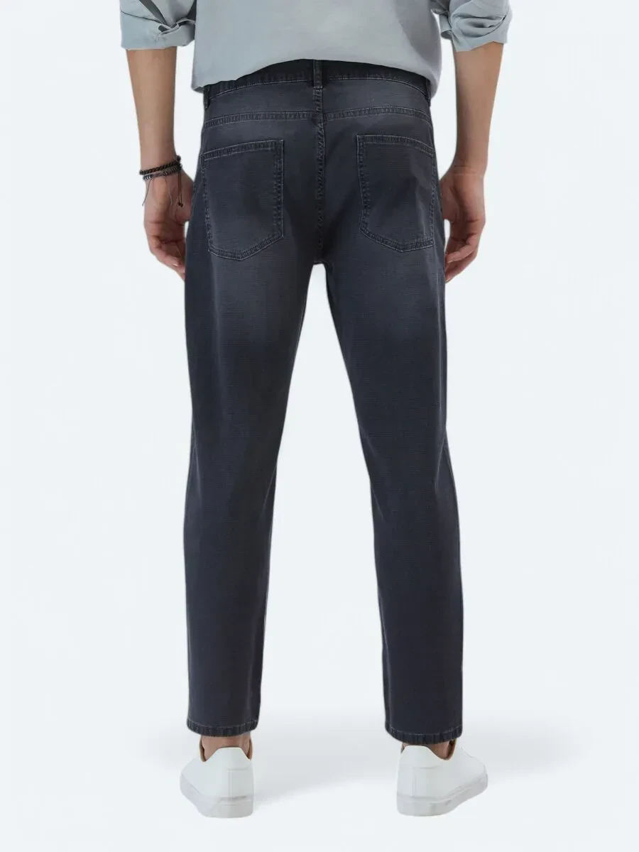 Antrasit Slim Fit Denim Pamuk Karışımlı Pantolon - 4