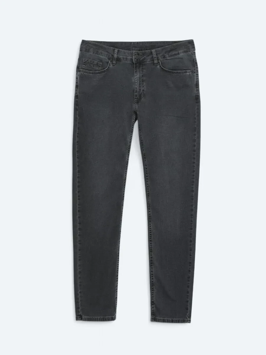 Antrasit Slim Fit Denim Pamuk Karışımlı Pantolon - 5