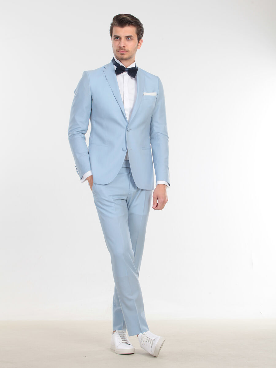 Aqua Slim Fit Kelebek Yaka Dokuma Smokin Takım Elbise - 1