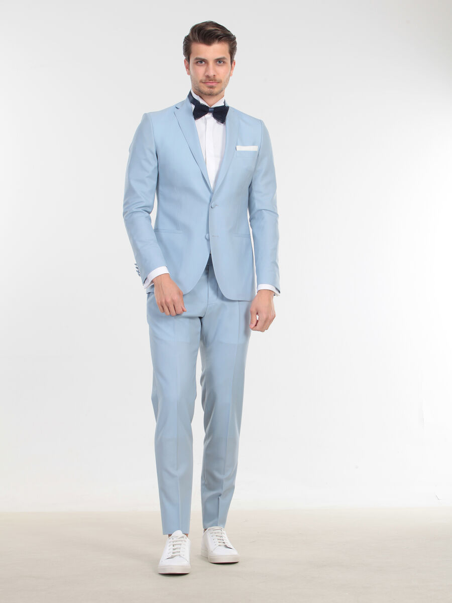 Aqua Slim Fit Kelebek Yaka Dokuma Smokin Takım Elbise - 2