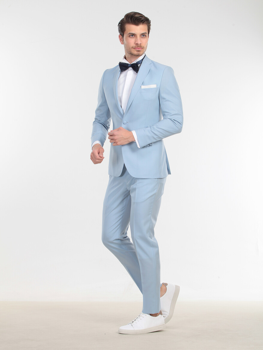 Aqua Slim Fit Kelebek Yaka Dokuma Smokin Takım Elbise - 3