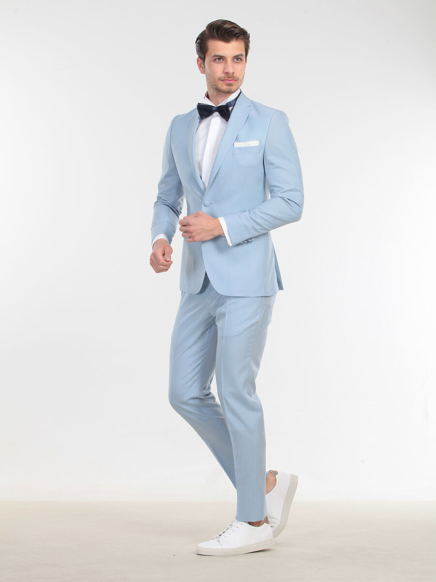 Aqua Slim Fit Kelebek Yaka Dokuma Smokin Takım Elbise - 3
