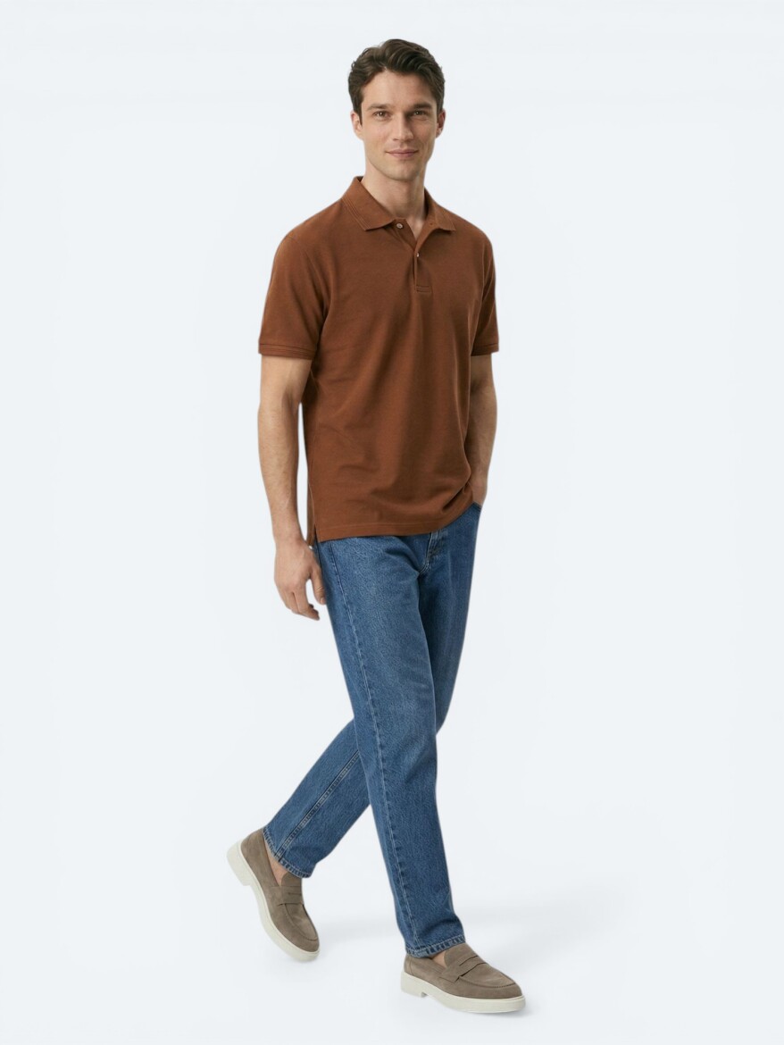 Bakır Düz %100 Pamuk T-Shirt - 3