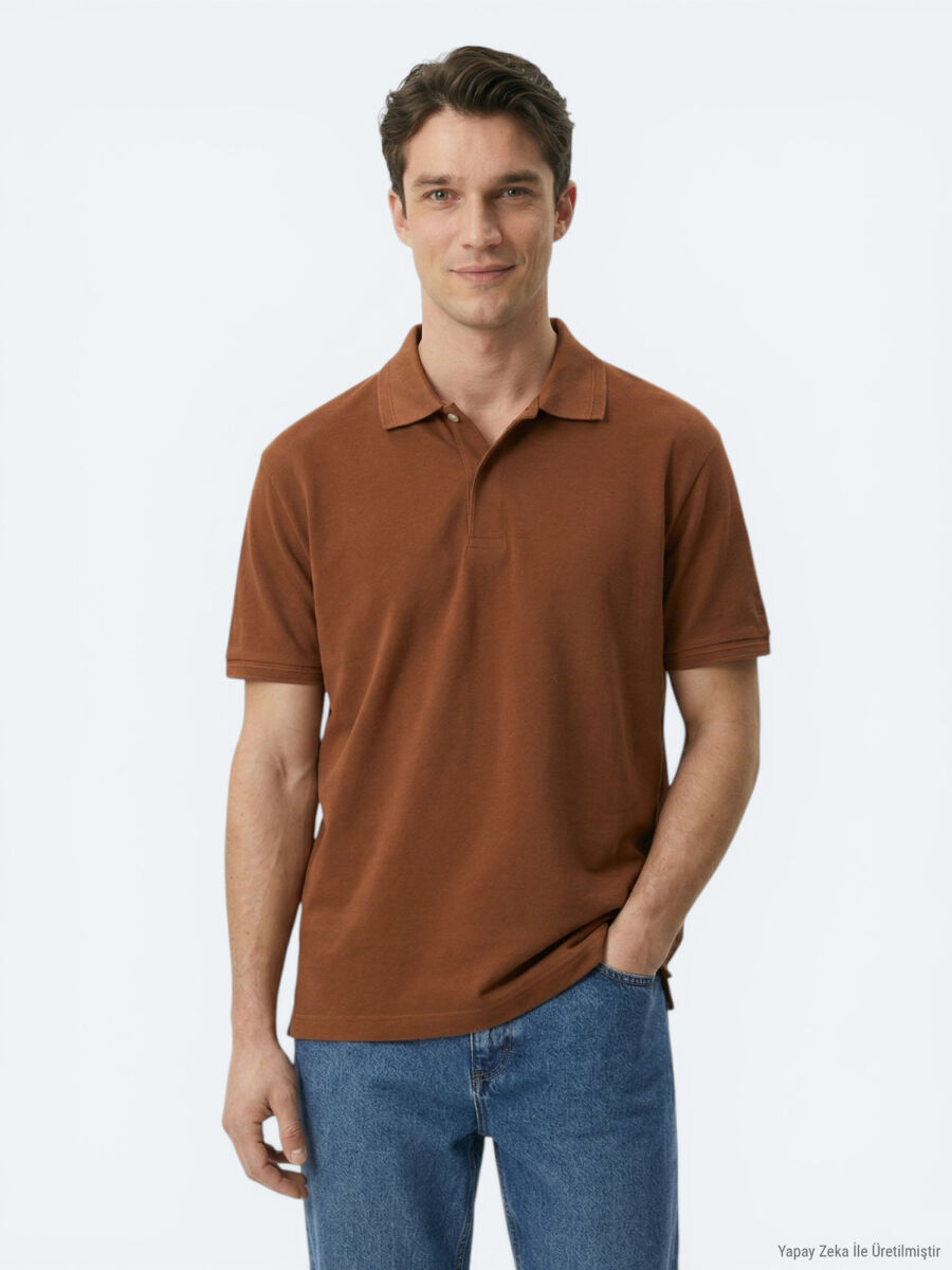 Bakır Düz %100 Pamuk T-Shirt - 1