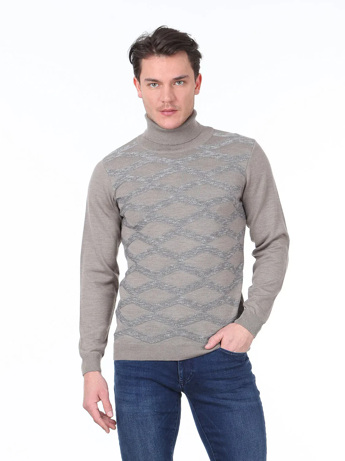Beige Knitwear Sweatshirt - 1