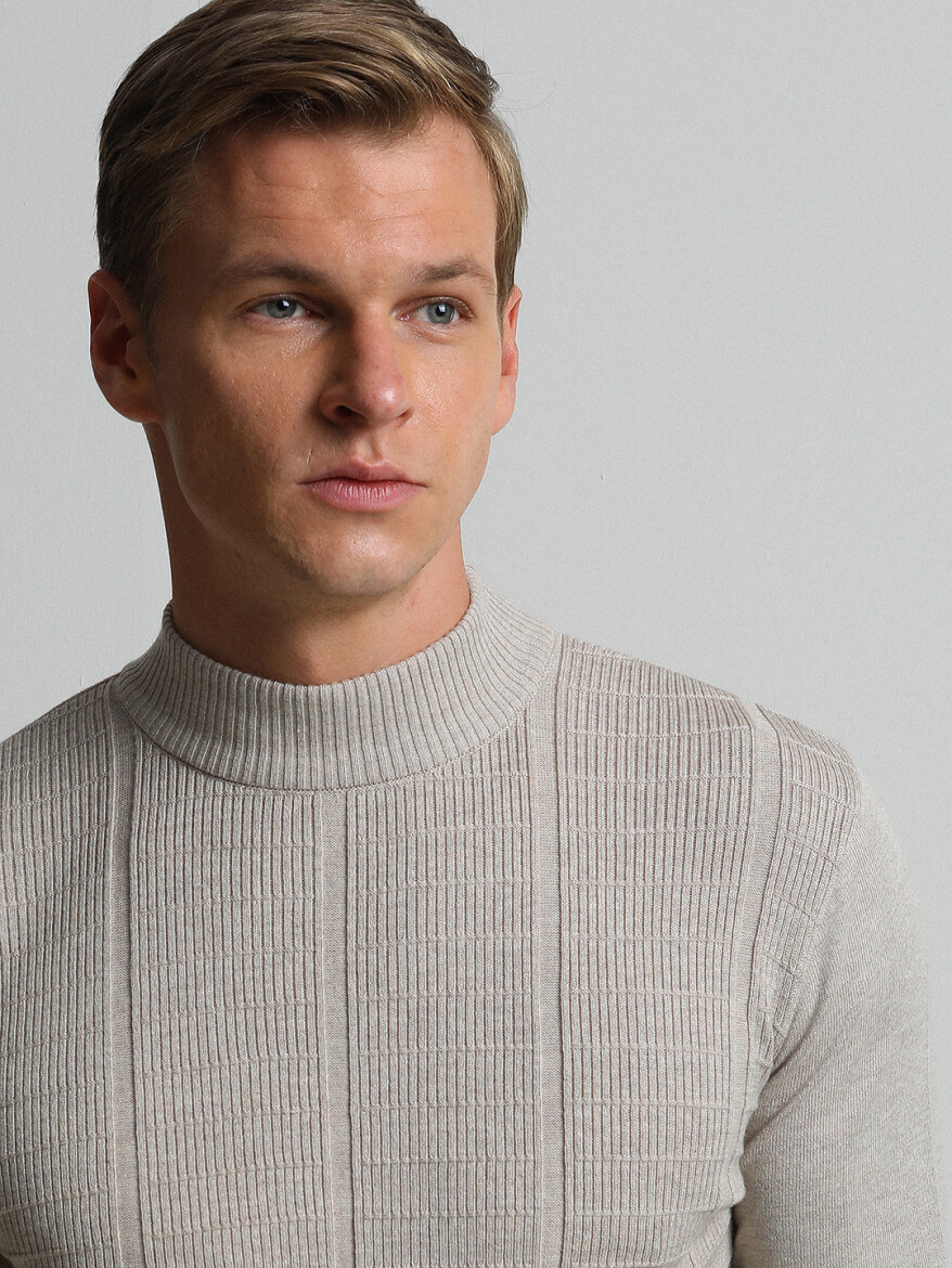 Beige Knitwear Sweatshirt - 1