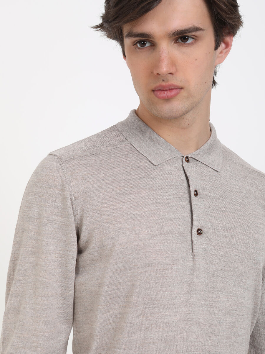 Beige Knitwear Sweatshirt - 1