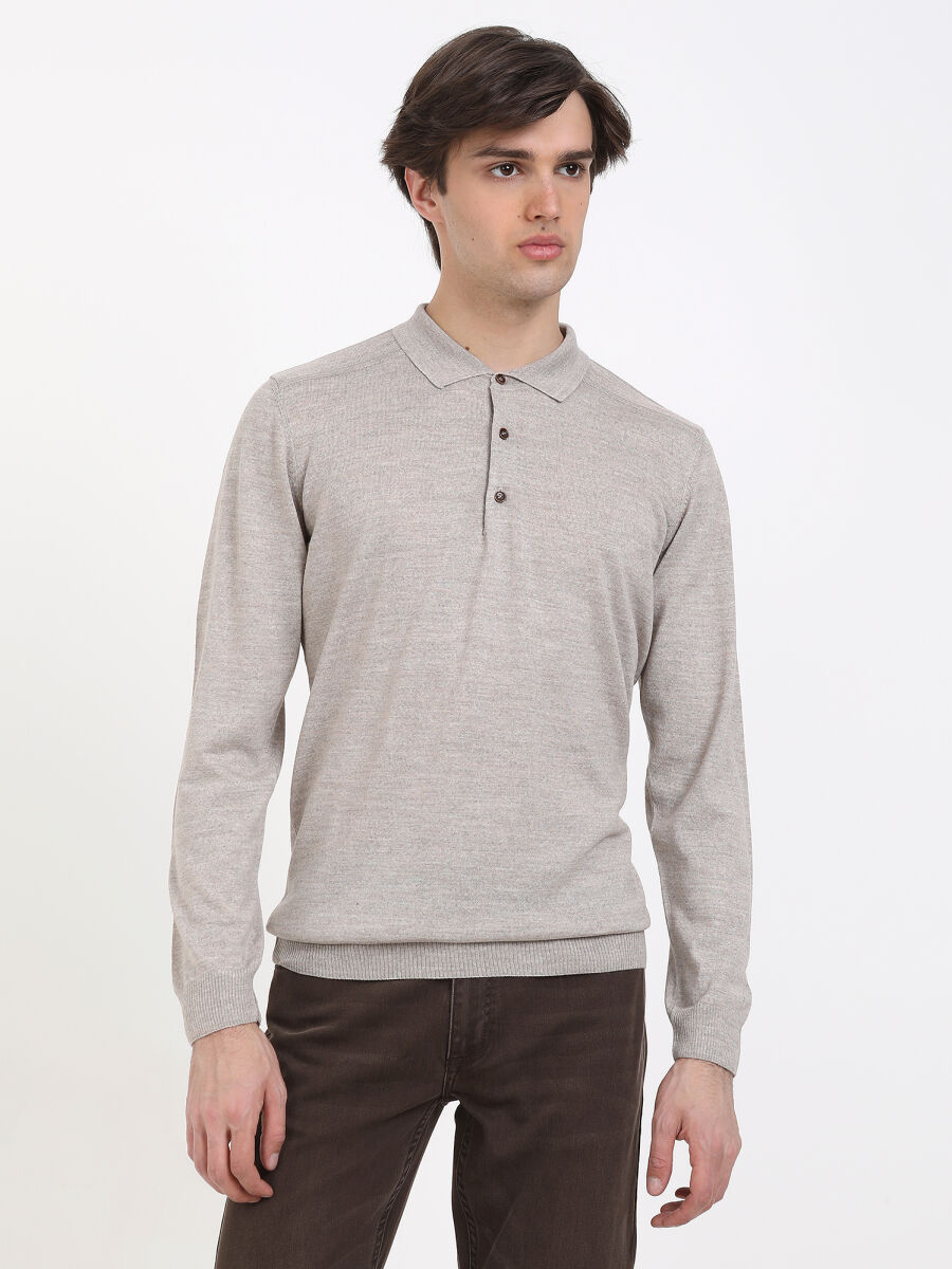 Beige Knitwear Sweatshirt - 2