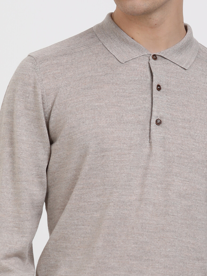 Beige Knitwear Sweatshirt - 3