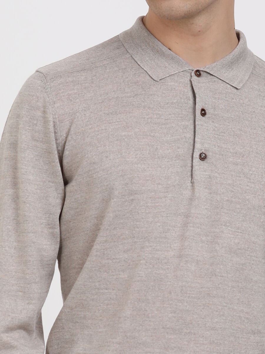 Beige Knitwear Sweatshirt - 3