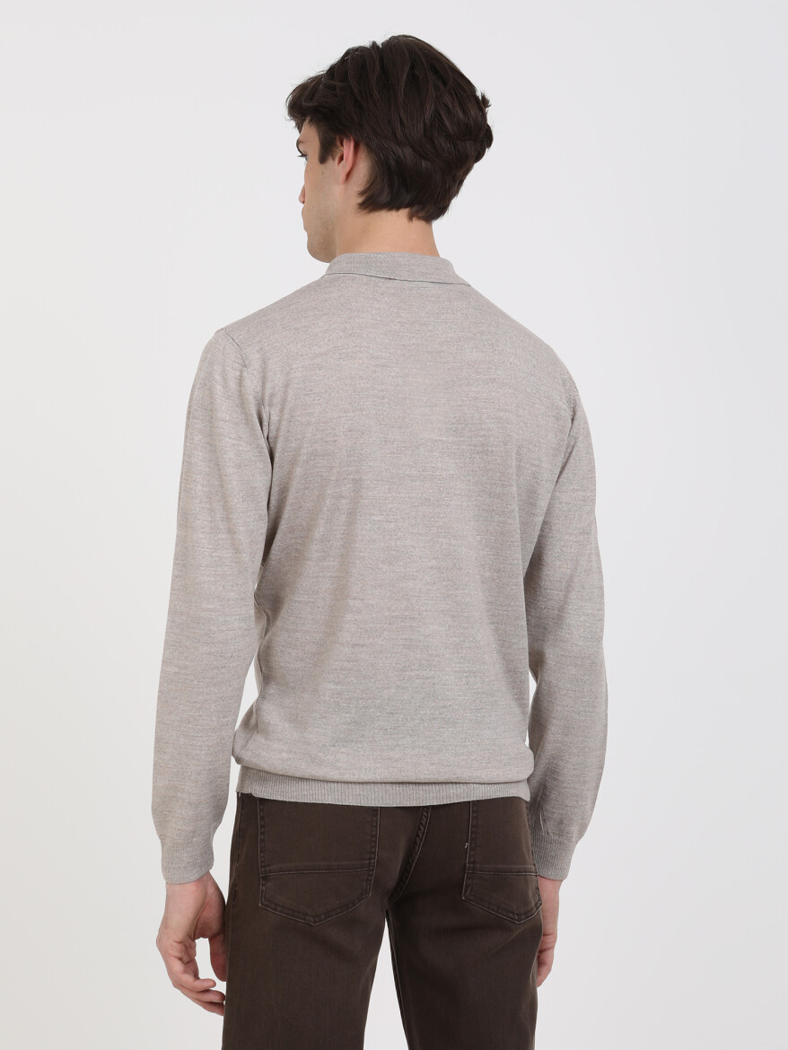 Beige Knitwear Sweatshirt - 4