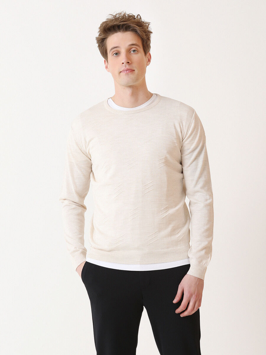 Beige Knitwear Sweatshirt - 2