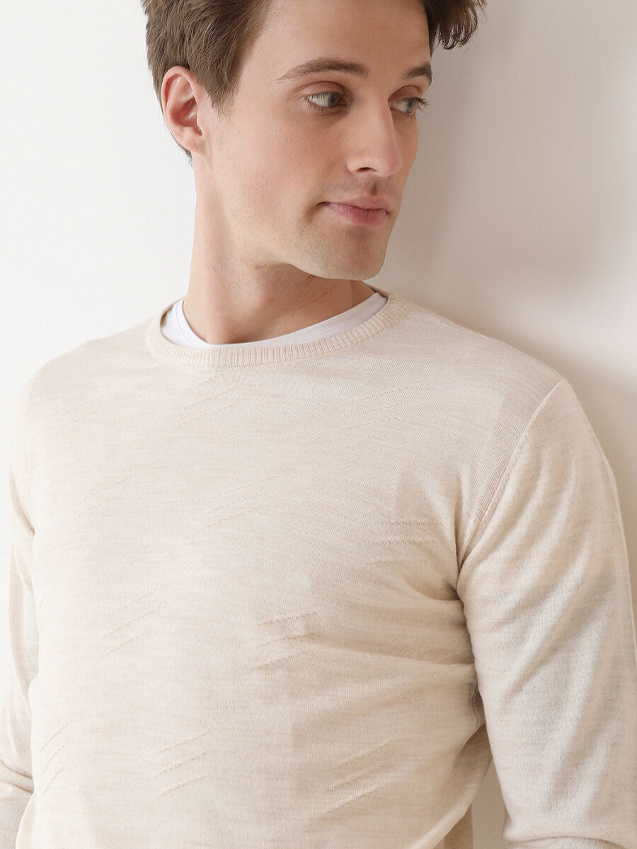 Beige Knitwear Sweatshirt - 3