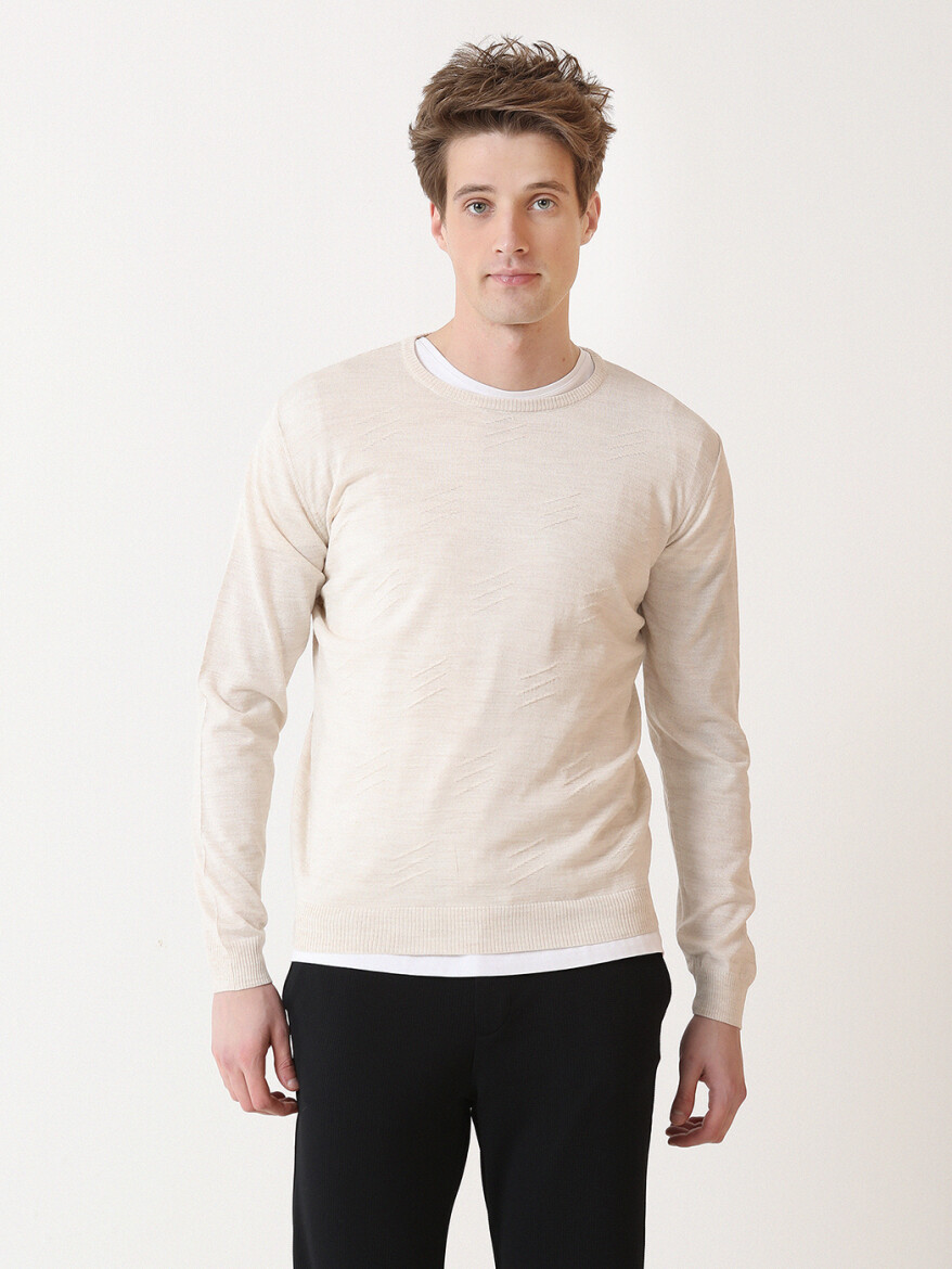Beige Knitwear Sweatshirt - 4