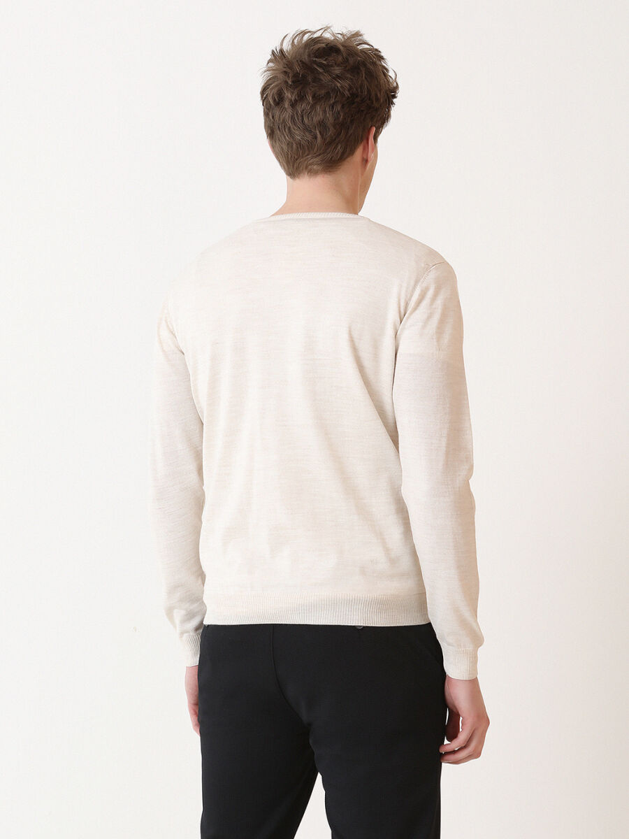 Beige Knitwear Sweatshirt - 5