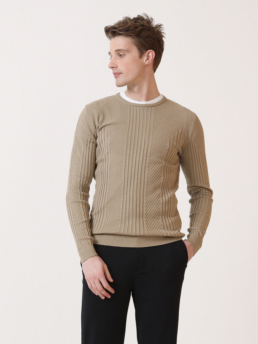 Beige Knitwear Sweatshirt - 3