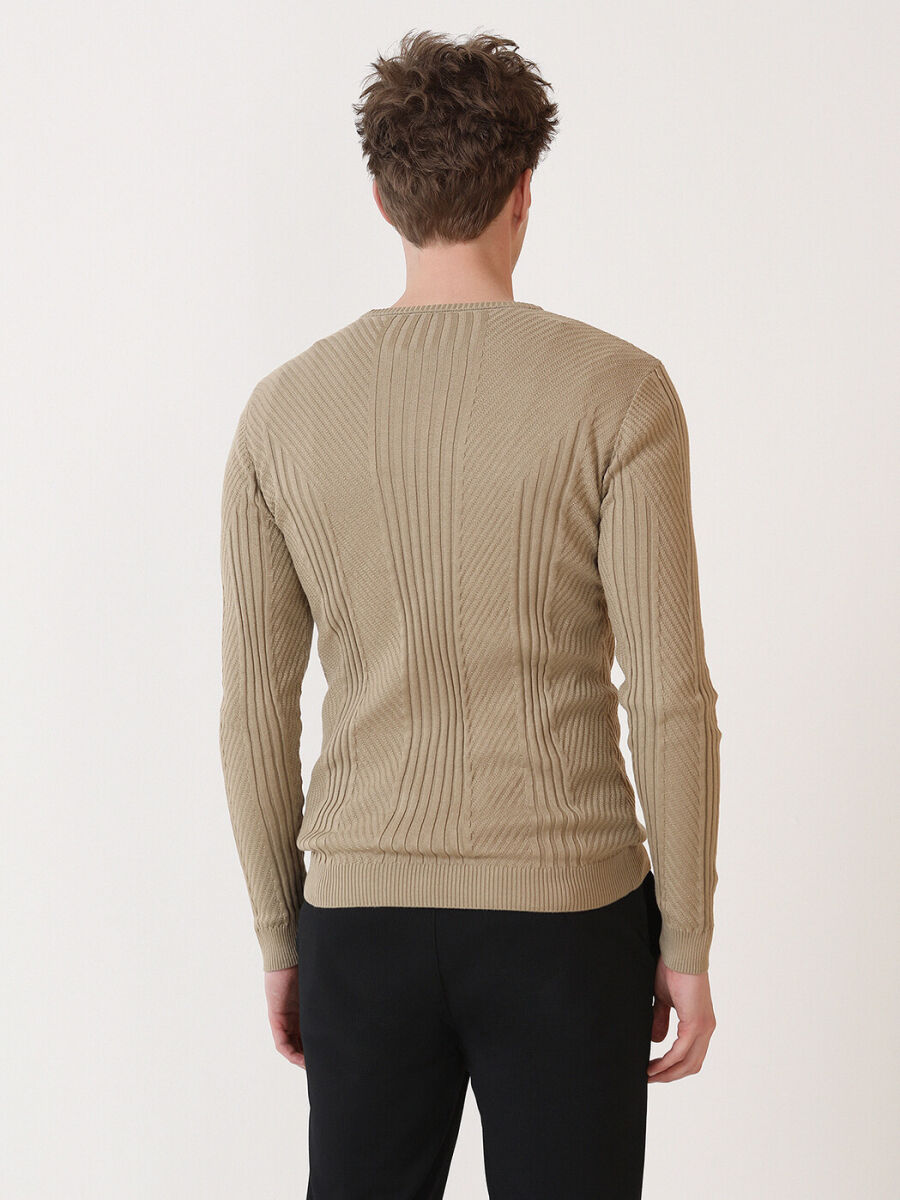 Beige Knitwear Sweatshirt - 4