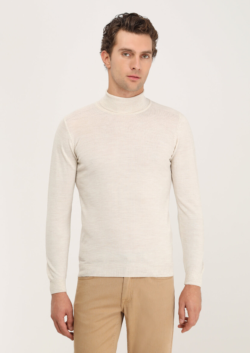 Beige Knitwear Sweatshirt 
