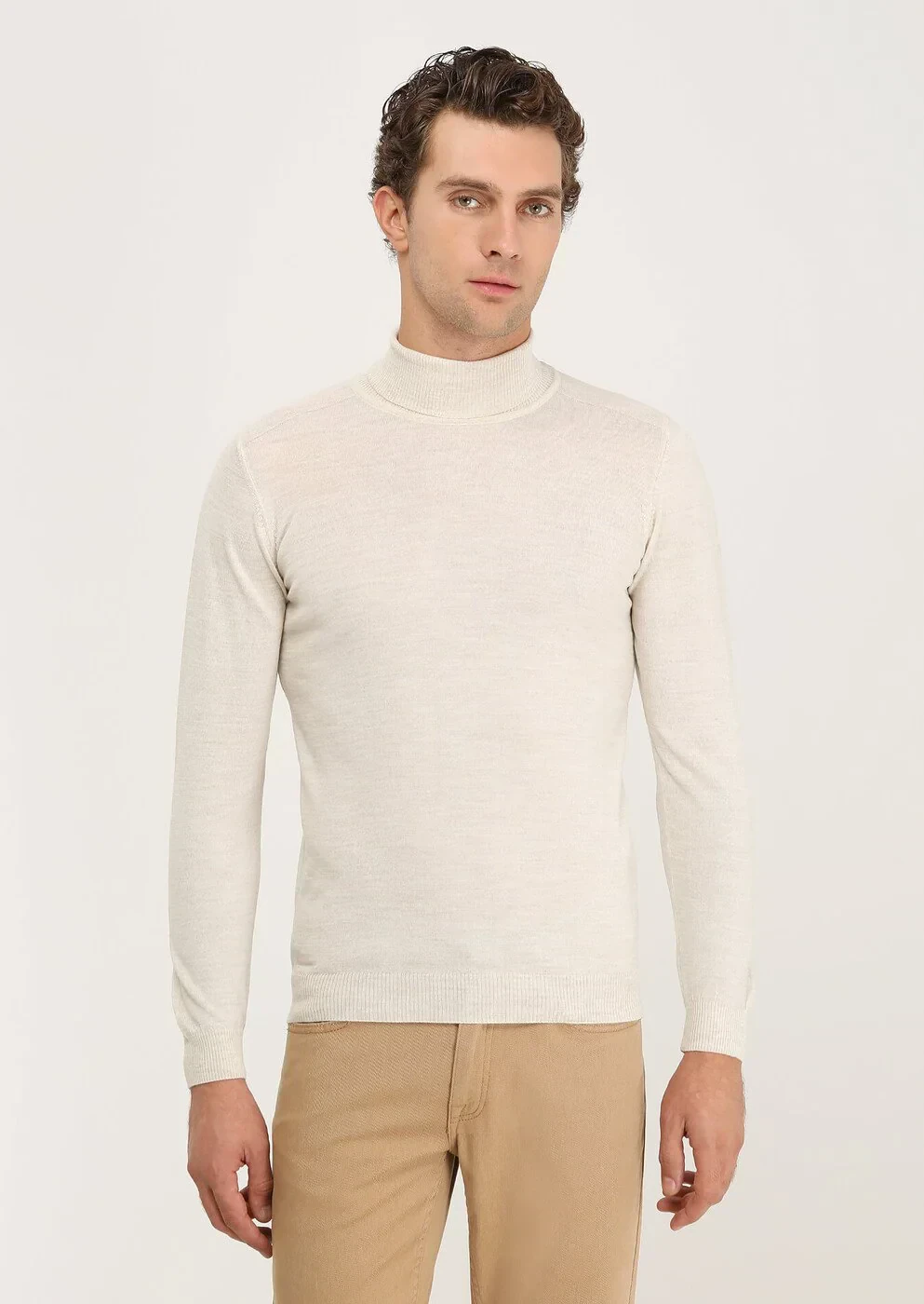 Beige Knitwear Sweatshirt - 1
