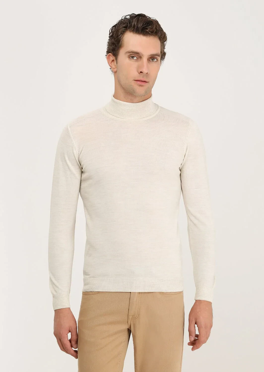 Beige Knitwear Sweatshirt - 1