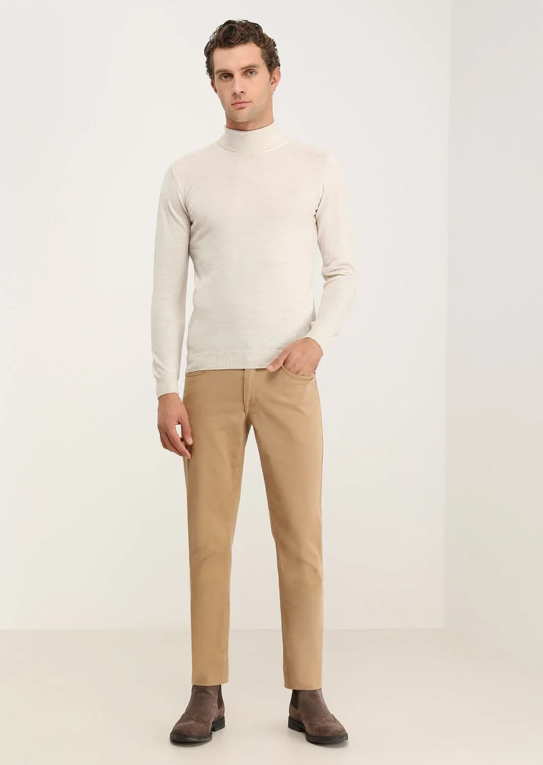 Beige Knitwear Sweatshirt - 2