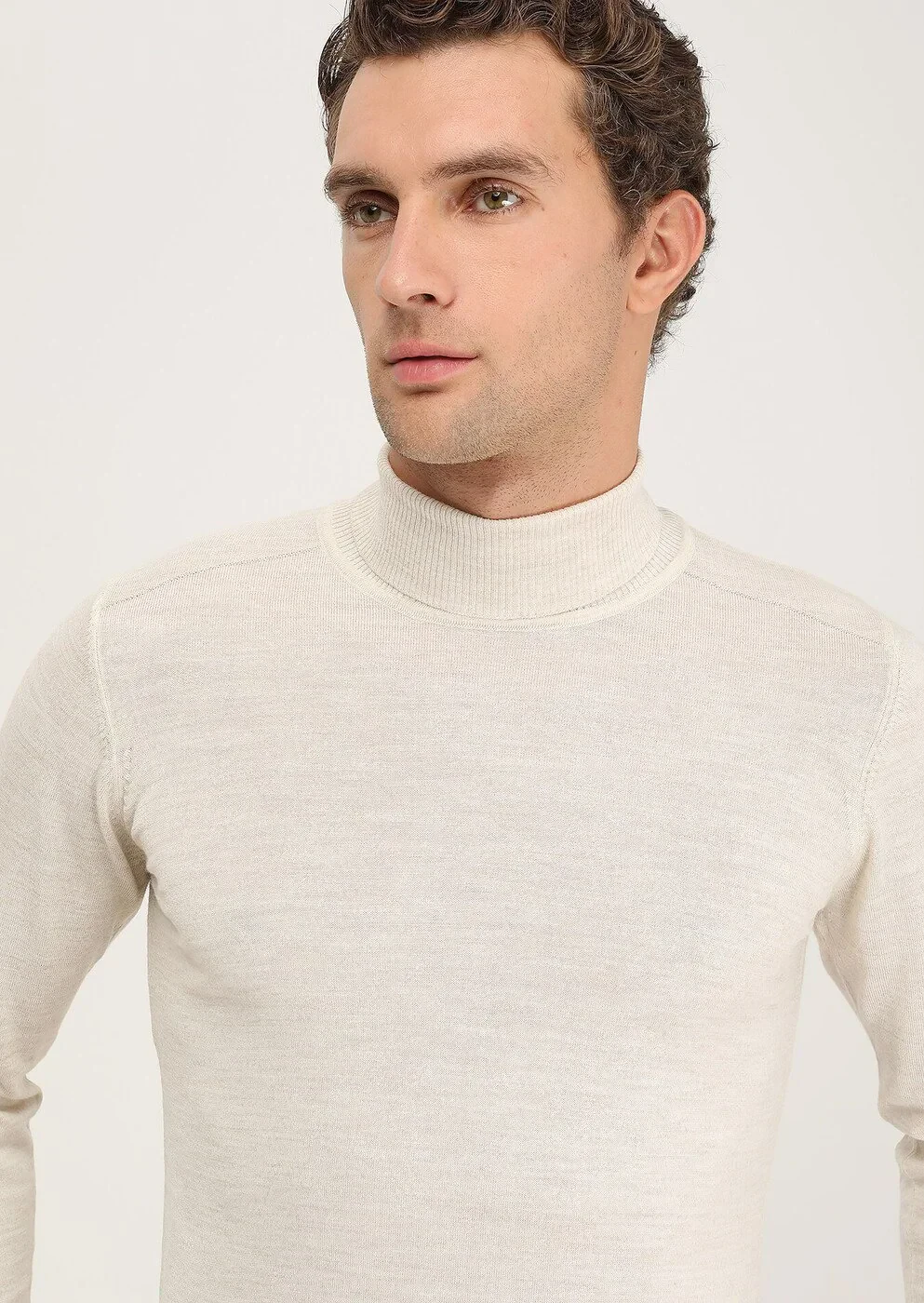 Beige Knitwear Sweatshirt - 4