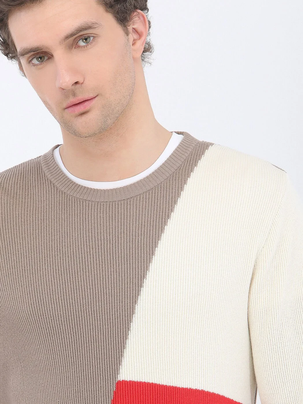 Beige Knitwear Sweatshirt - 3