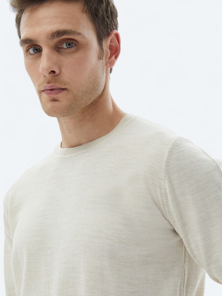 Beige Knitwear Sweatshirt - 3