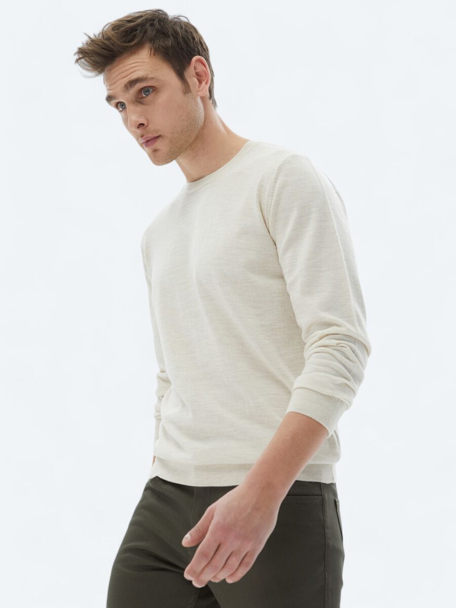 Beige Knitwear Sweatshirt - 4