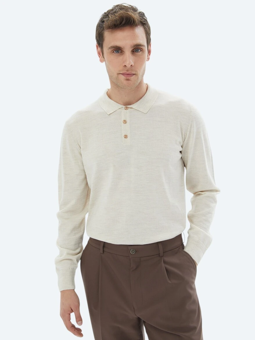 Beige Knitwear Sweatshirt - 2
