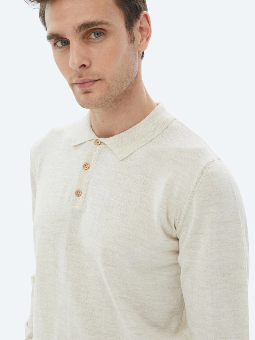 Beige Knitwear Sweatshirt - 4