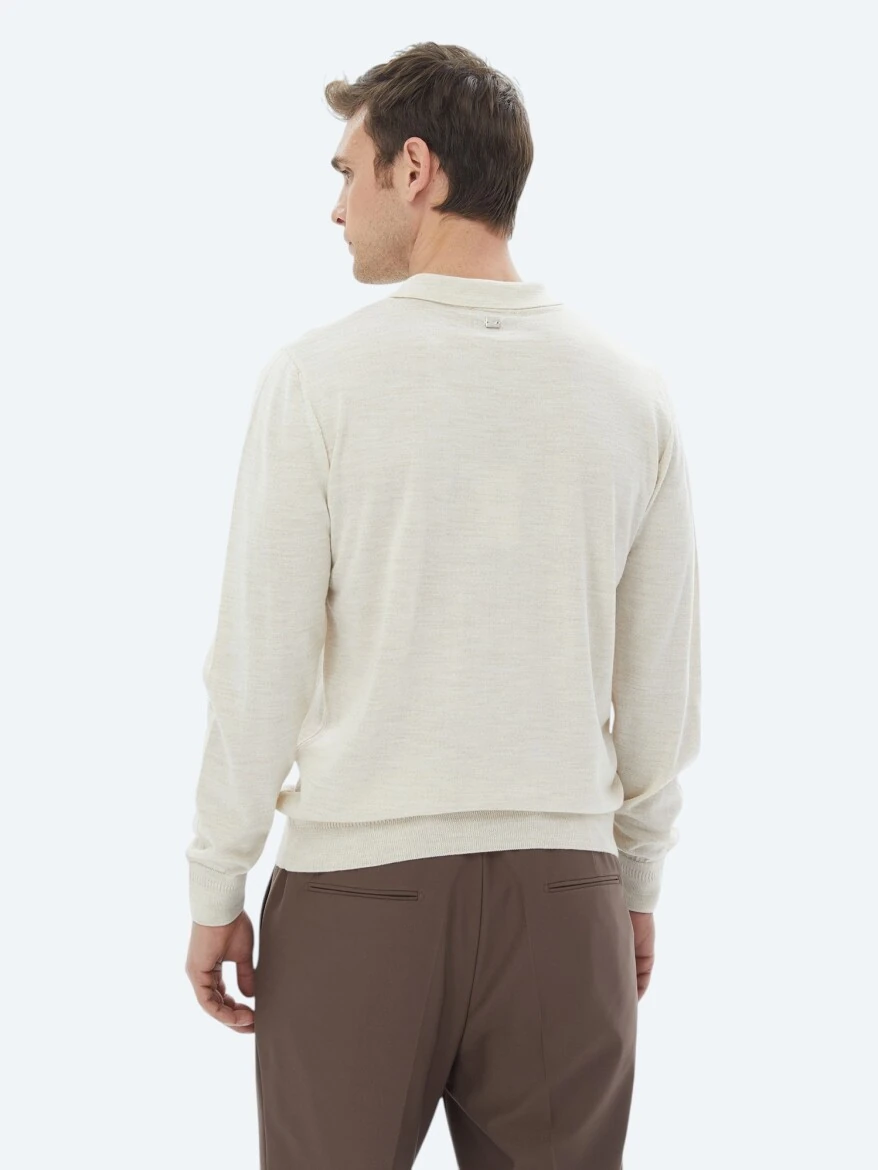 Beige Knitwear Sweatshirt - 5