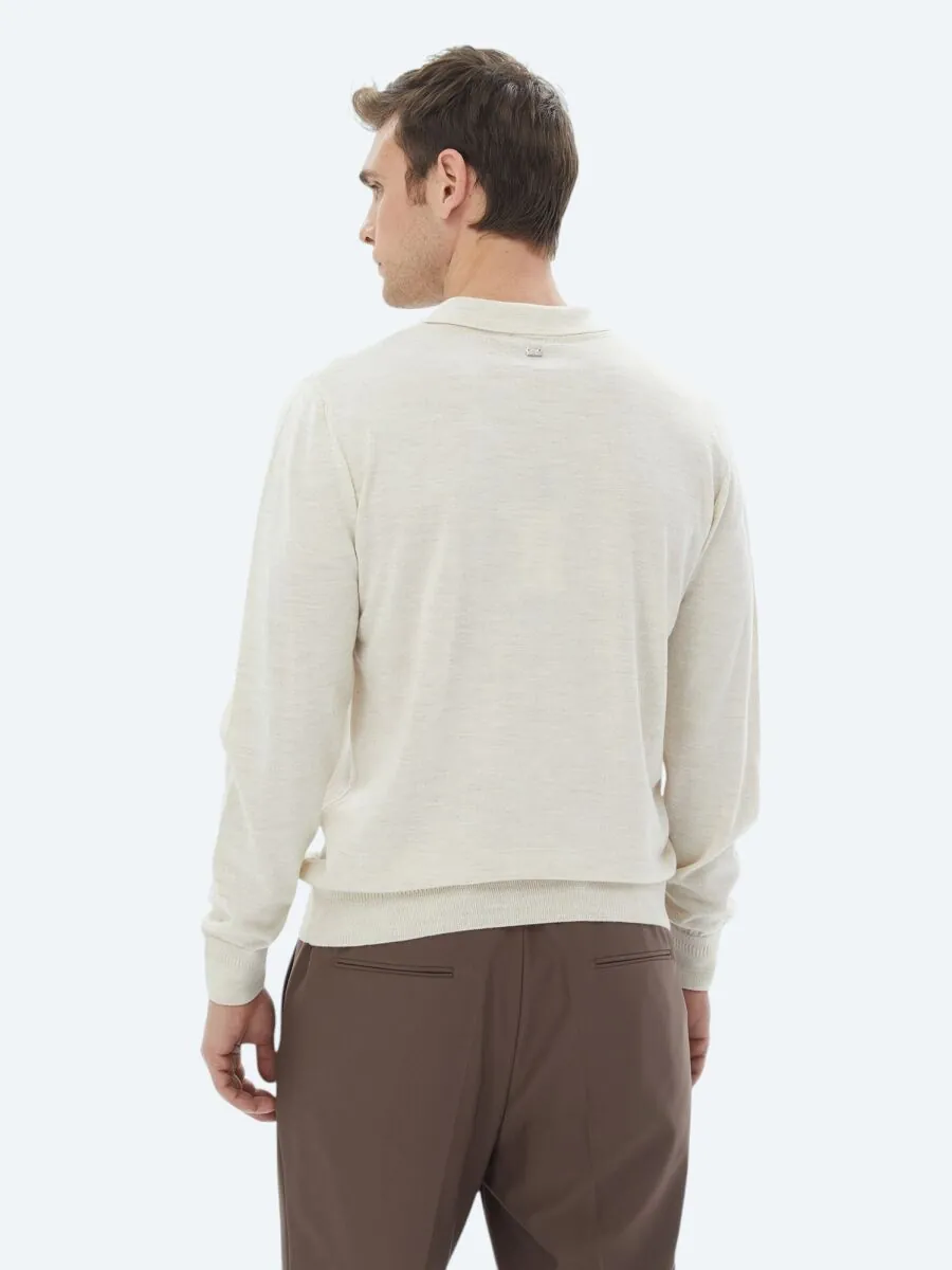 Beige Knitwear Sweatshirt - 5