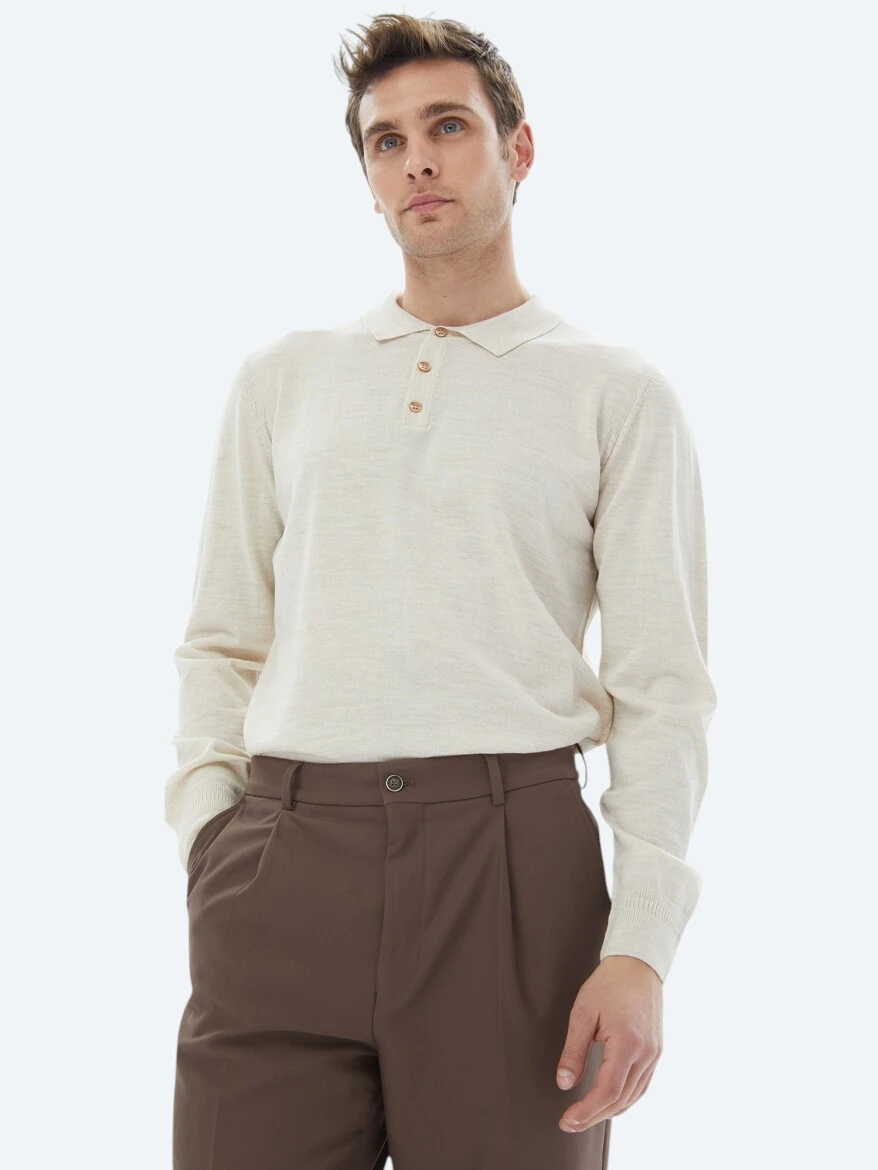 Beige Knitwear Sweatshirt - KİP