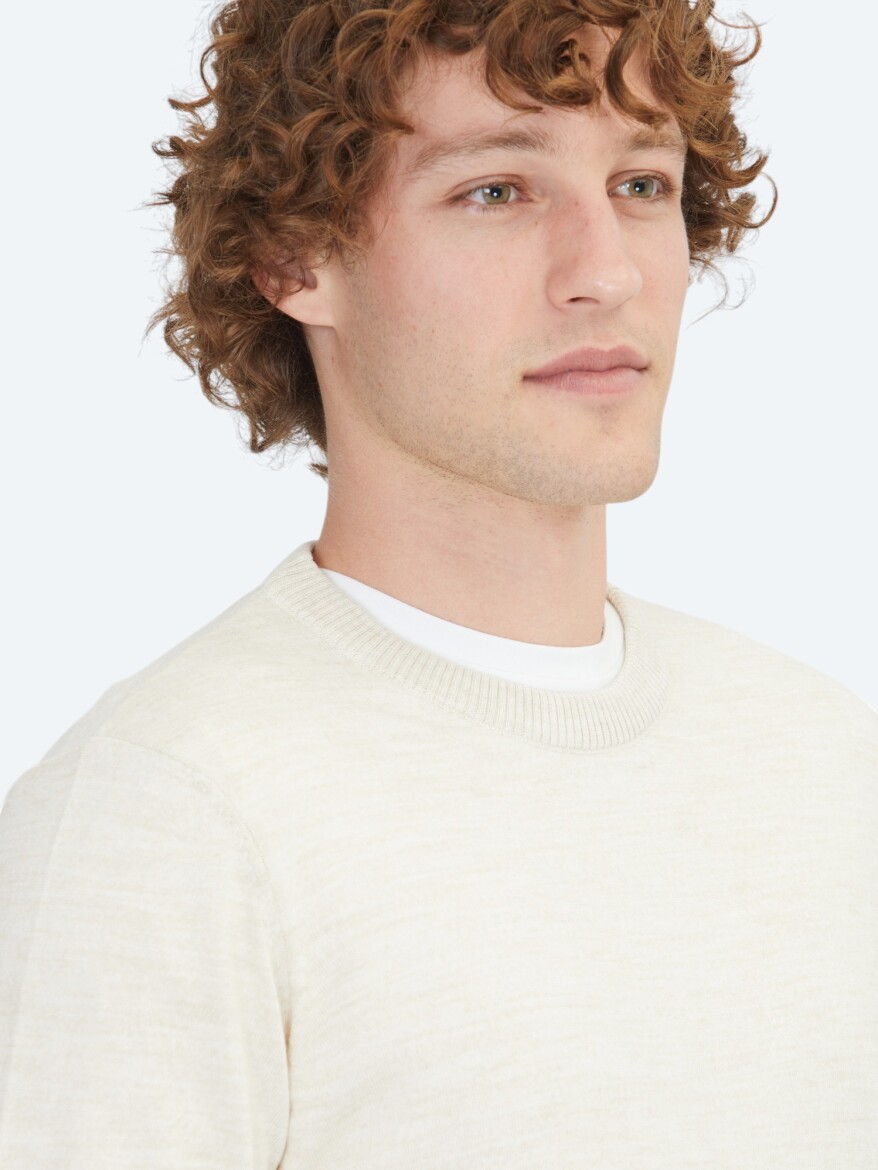 Beige Knitwear Sweatshirt - 4