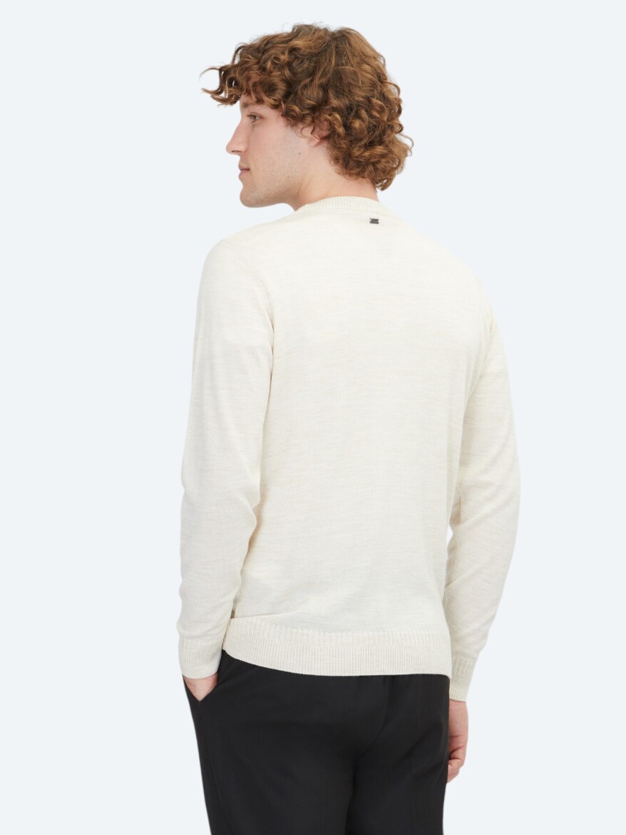 Beige Knitwear Sweatshirt - 5