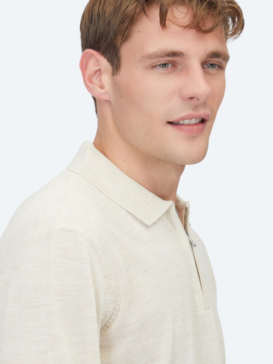 Beige Knitwear Sweatshirt - 4