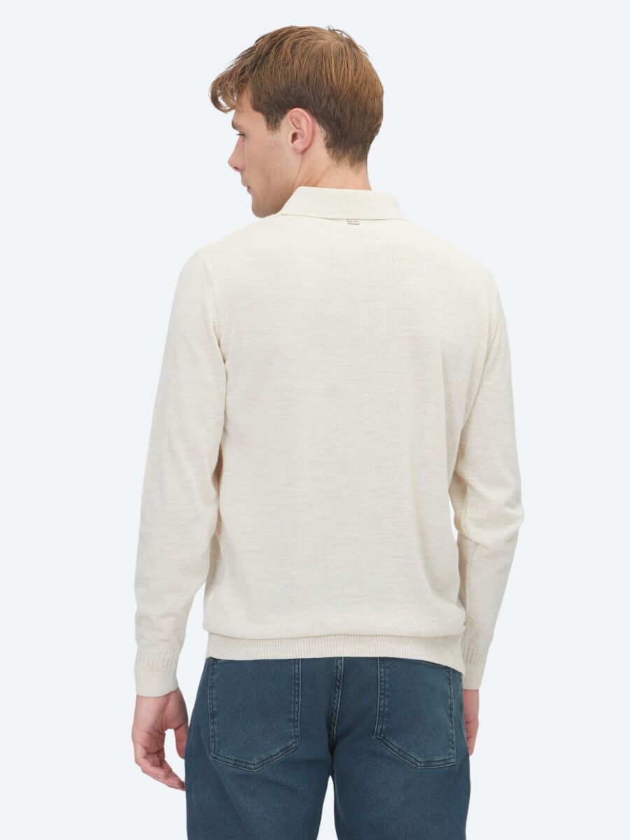 Beige Knitwear Sweatshirt - 5