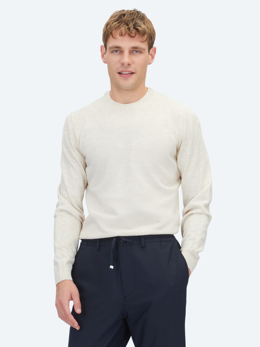 Beige Knitwear Sweatshirt 