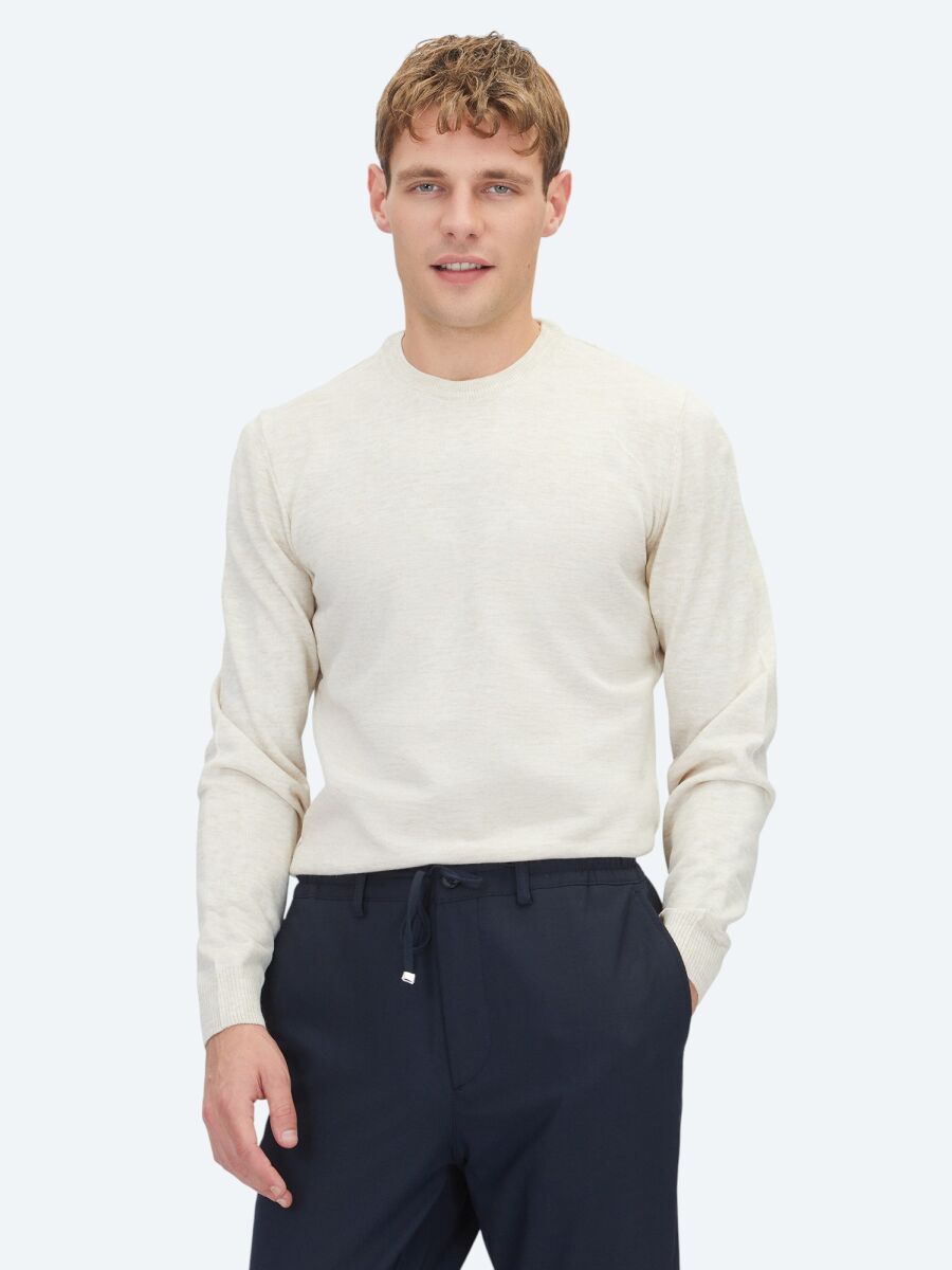 Beige Knitwear Sweatshirt - 1