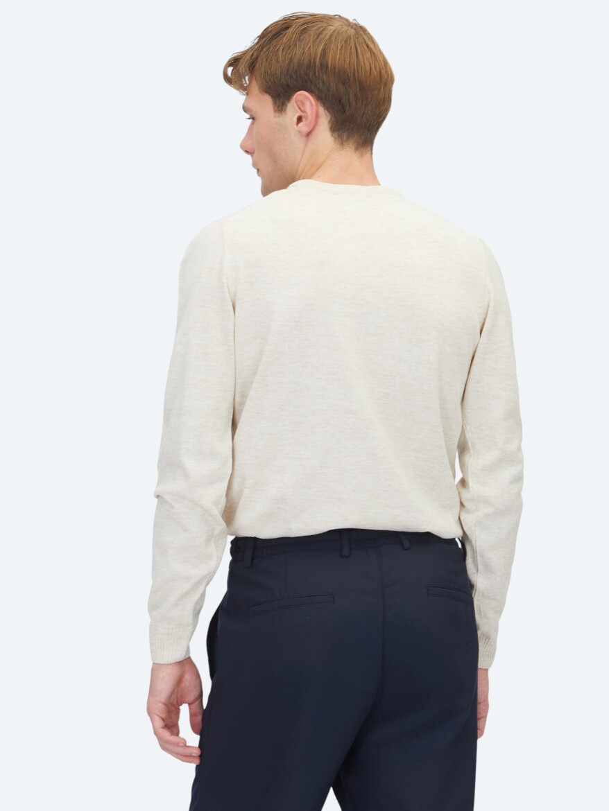 Beige Knitwear Sweatshirt - 4