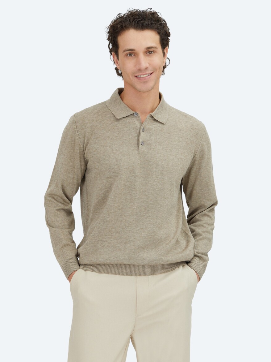 Beige Knitwear Sweatshirt - 1