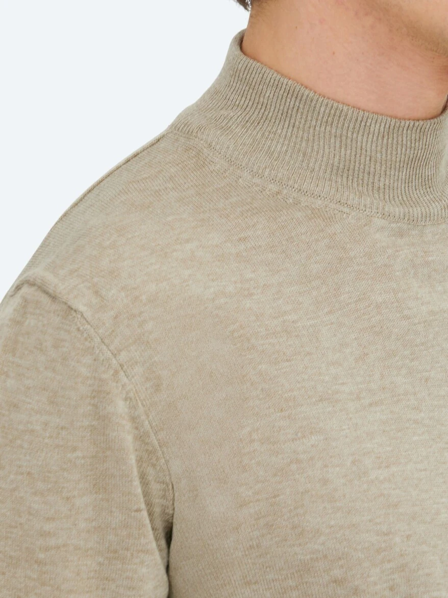 Beige Knitwear Sweatshirt - 5
