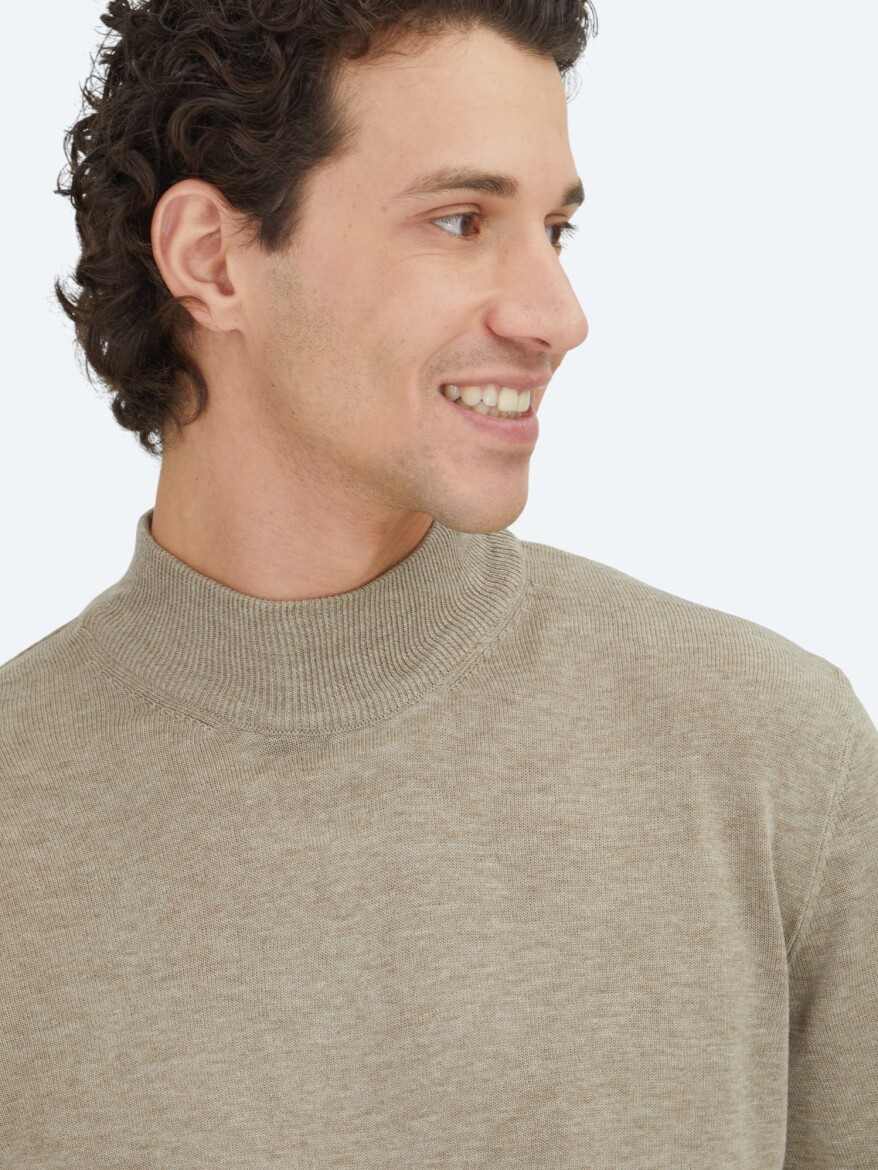 Beige Knitwear Sweatshirt - 4