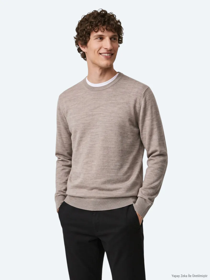 Beige Knitwear Sweatshirt 