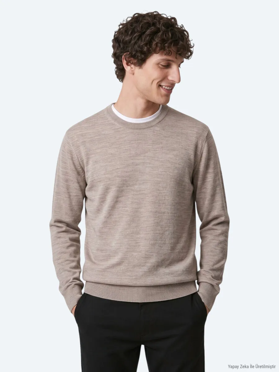 Beige Knitwear Sweatshirt - 3