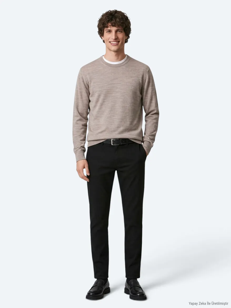 Beige Knitwear Sweatshirt - 4