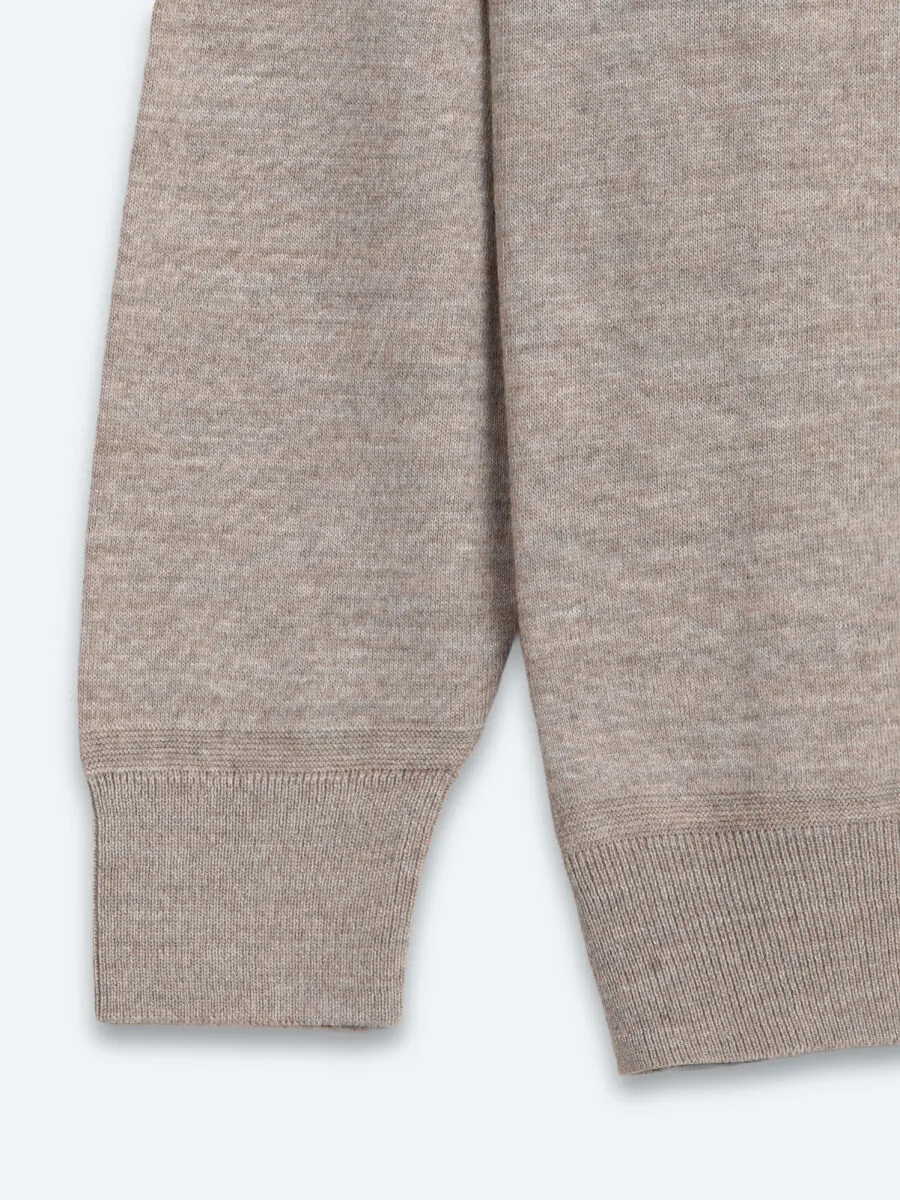 Beige Knitwear Sweatshirt - 10